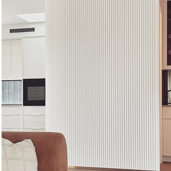 Primed MDF decorative wall panels used for painted feature walls and interior wall cladding