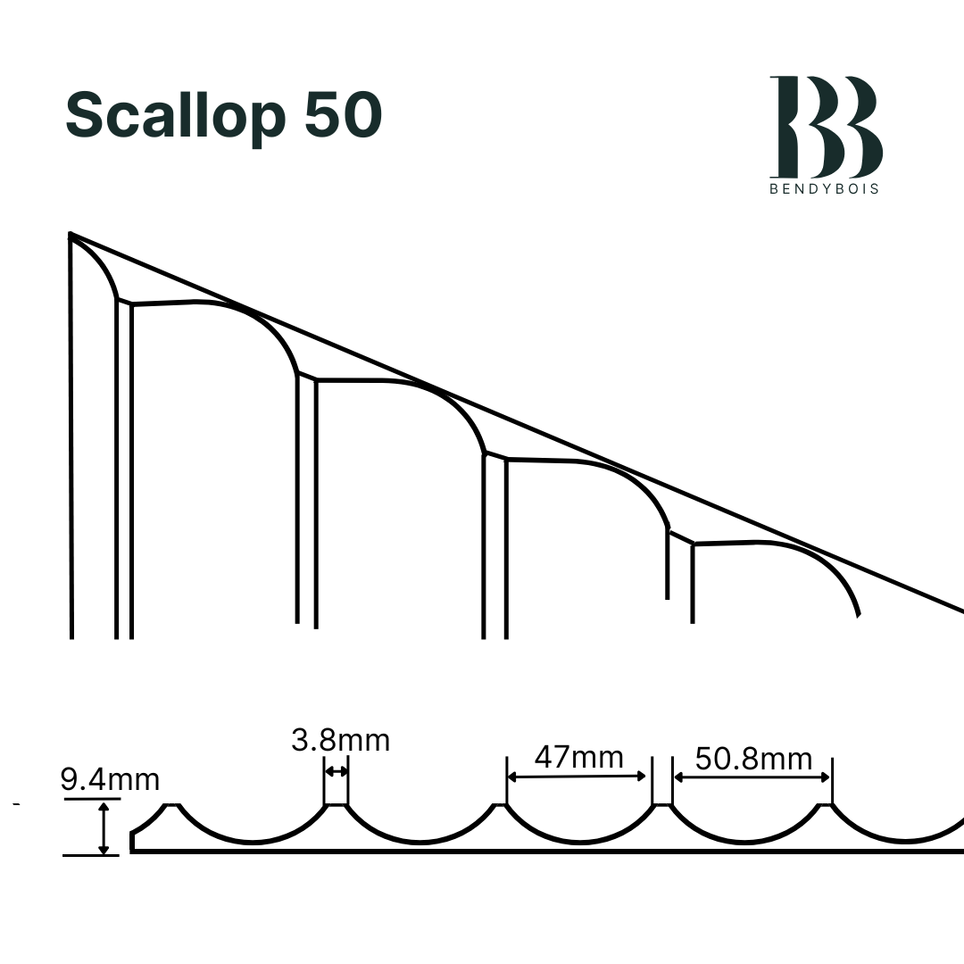 Scallop Panel BendyWood® Flexible Panels for Walls, Bars & Joinery